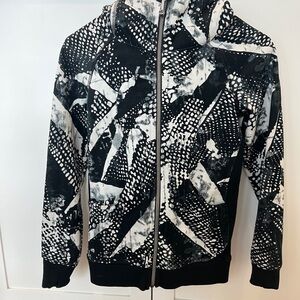 Lululemon Scuba Hoodie Static III Mist Black & White Zip Hoodie